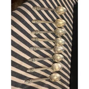 Gorham Sterling Silver Sovereign Pattern Teaspoons Set of 8 Antique Flatware